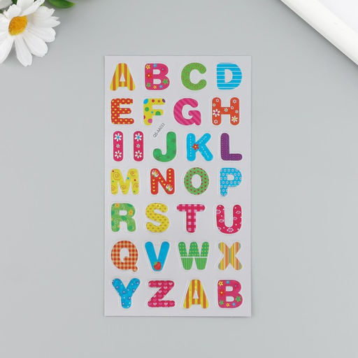 Цена за 4 шт. Наклейка пластик «Цифр. Буквы», 9.5×17.5 см, МИКС