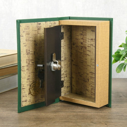 Шкатулка книга-сейф «На удачу в делах и бизнесе», дерево и искусственная кожа, с замком, тиснение, 21×13×5см