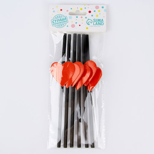 Трубочки для коктейля Сердечки, набор 6 шт. - Страна карнавалия фото 8