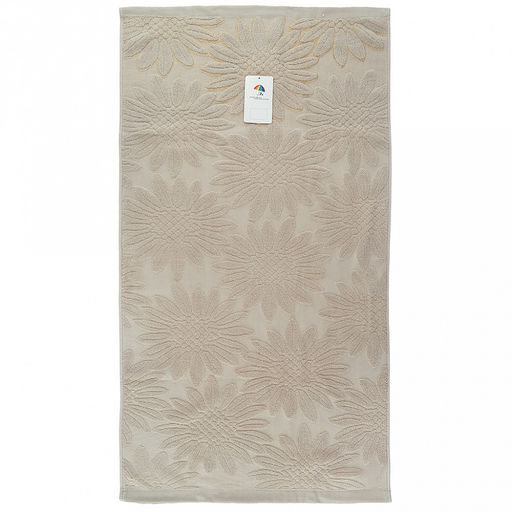 Полотенце махровое "Подсолнух" 50х90см, хлопок 100%, бежевый (Китай)