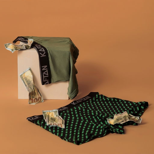 Набор трусов KAFTAN Be Rich=2 штуки, чёрный/хаки, размер 56