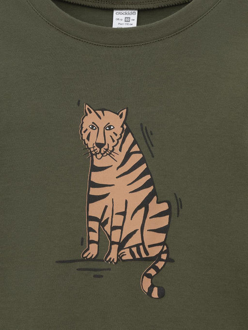 К 1541/хаки,полосатые тигры пижама дет