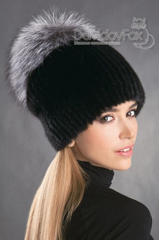 Шапка Буратино норка блэк норвежка