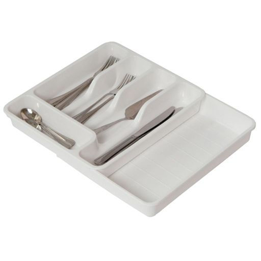 Лоток раздвижной органайзер для столовых приборов (белый/белый) 740606 Виолет (33*29,5*6см /33*51,  фото 2