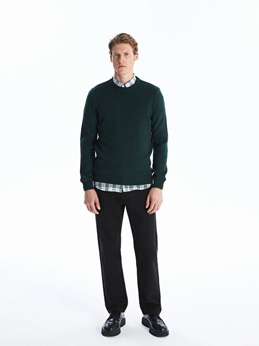 Bisiklet Yaka Erkek Triko Kazak