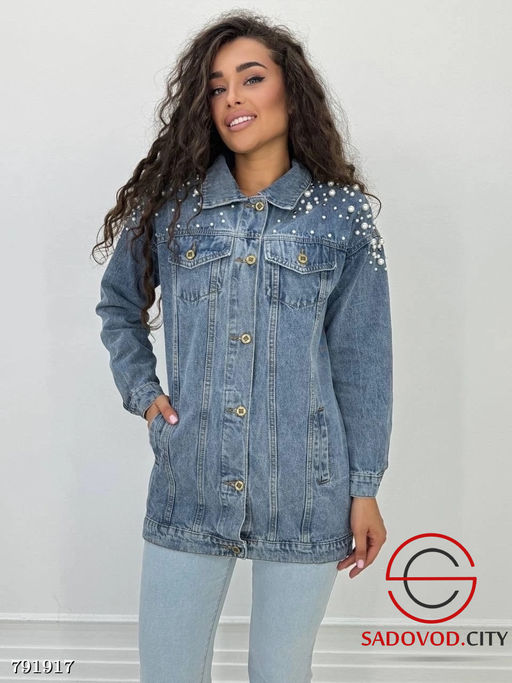 Джинсовка с жемчугом женская - Bruno фото 4