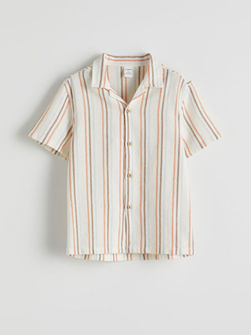 Pamuklu ?izgili Erkek ?ocuk G?mlek