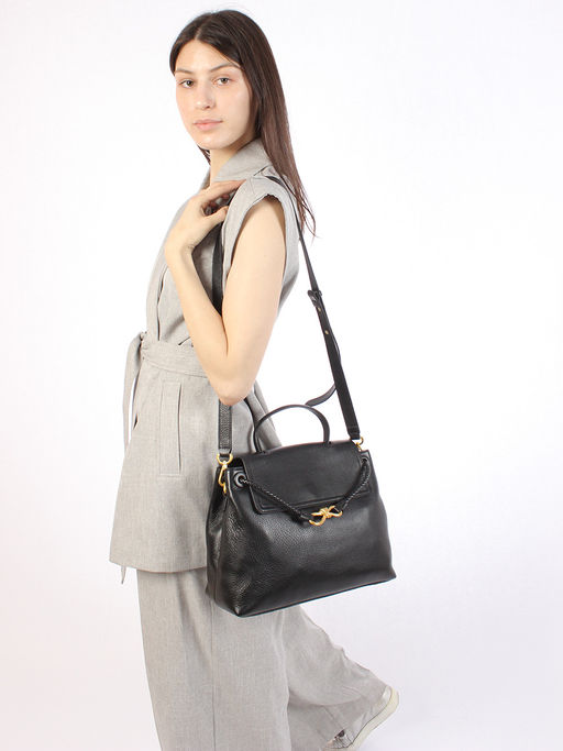 LACCOMA сумка Y2390-черный натуральная кожа полиэстер фото 8