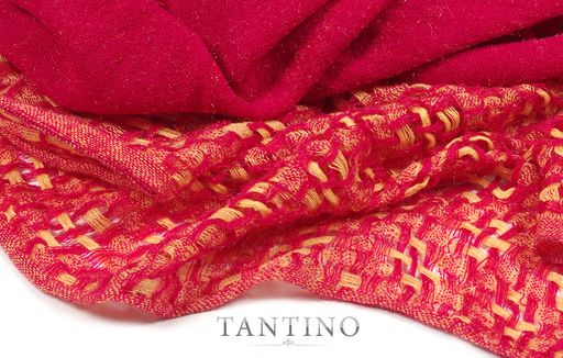 в составе шерсть Большой красивый палантин с переплетением рогожка. - Tantino фото 6