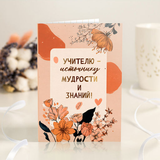 Открытка 4 шоколадки "Учителю - источнику мудрости и знаний"