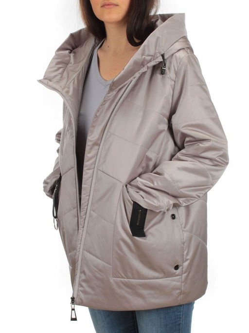 BM-05 GRAY/BEIGE Куртка демисезонная женская АЛИСА (100 гр. синтепон) - Фабричный китай фото 9