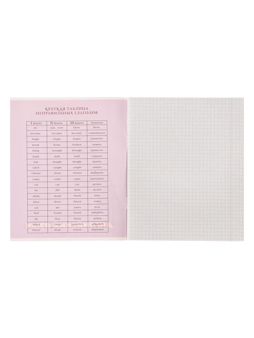 Цена за 15 шт. Тетрадь предметная, 36 листов в клетку, Calligrata «MonoTone. Английский язык», серые листы