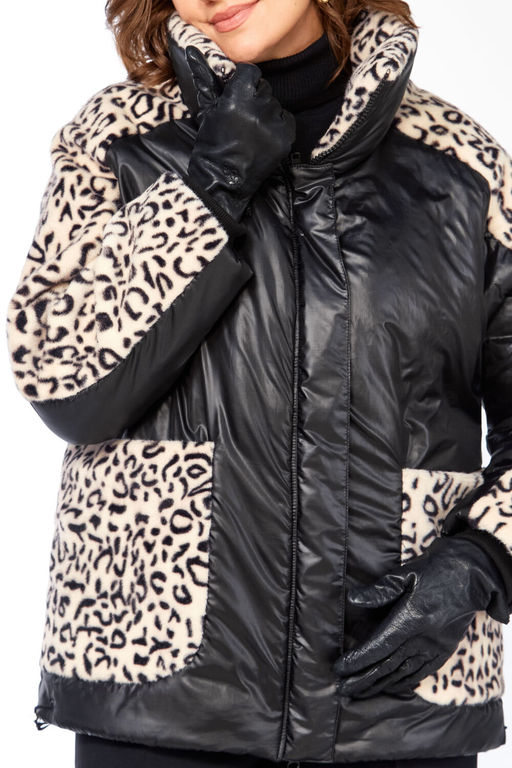 Куртка LADY SECRET 7294 черный/леопардовый мех