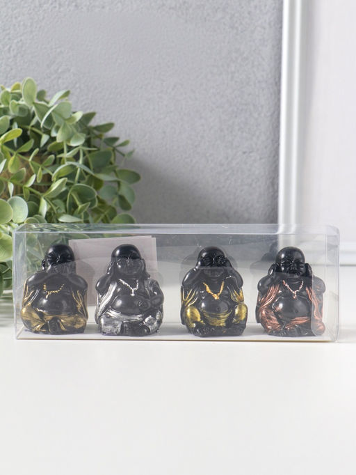 Сувенир полистоун "Хотей - не слышу, не вижу, не скажу" набор 4 шт 4,2х3,5х5,5 см