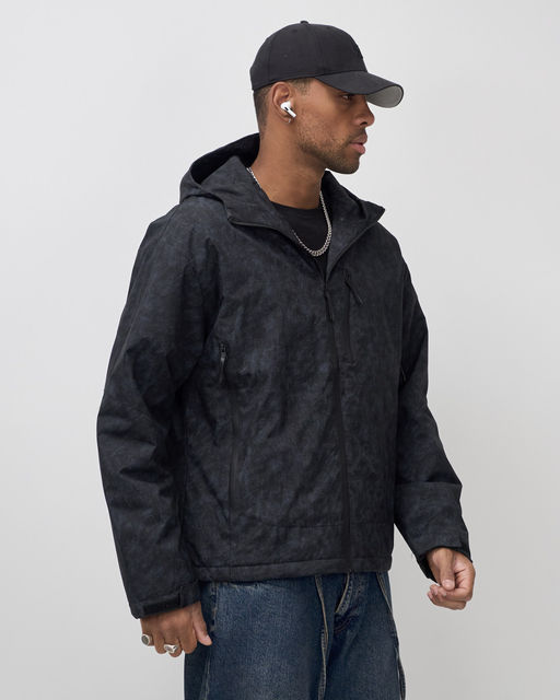 Куртка спортивная мужская весна осень черного цвета 25470Ch - Mtforce фото 8