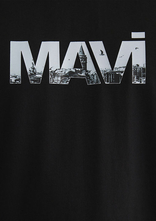 Mavi Logo Bask?l? Siyah Tisort  фото 6