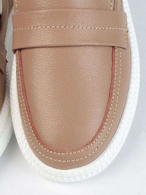 03-ZL-8501 DK. BEIGE/BROWN Полуботинки женские (натуральная кожа)