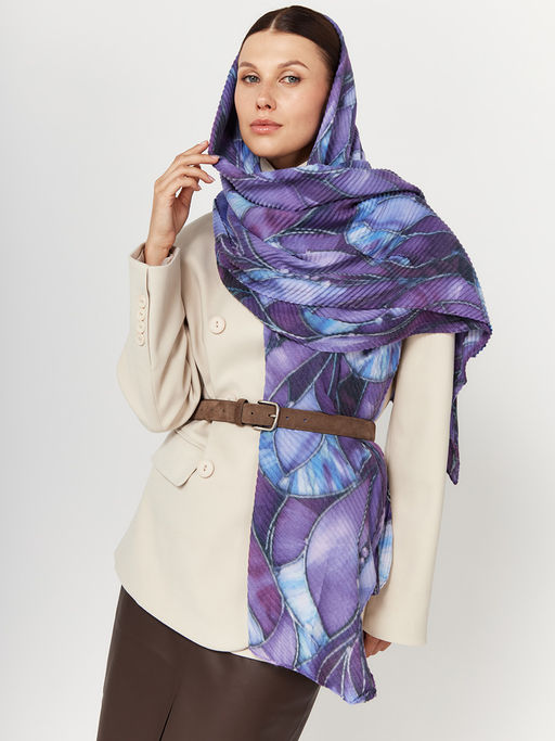 Большой, мягкий, тонкий и очень нежный двусторонний палантин с рисунком - Tantino фото 7