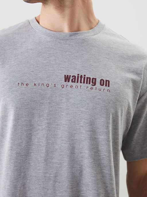 Bisiklet Yaka Bask?l? Penye Erkek Ti??rt