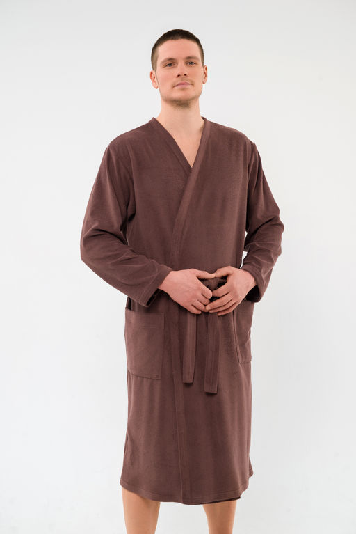 Халат мужской из махры Ренат темно-коричневый макси - Амадэль фото 4