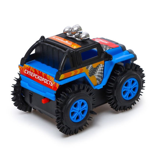 Джип-перевёртыш Внедорожник, работает от батареек, цвет синий - Автоград фото 3