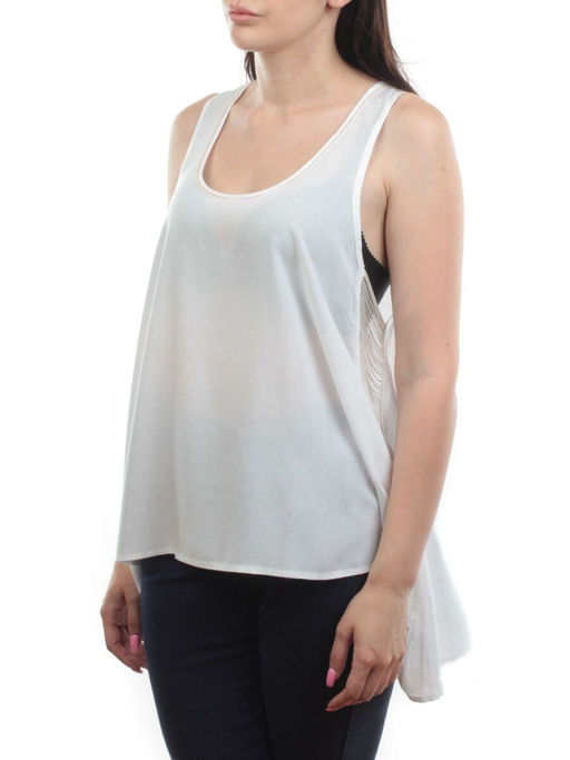 GM2601 WHITE Топ женский (штапель, 85% хлопок, 15% спандекс)