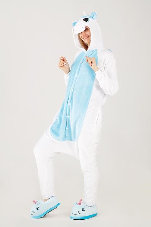 Пижама кигуруми голубой Единорог с крыльями