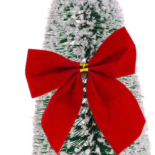 Декор Ёлка на подставке с бантом, заснеженная, 6 ? 6 ? 15 см