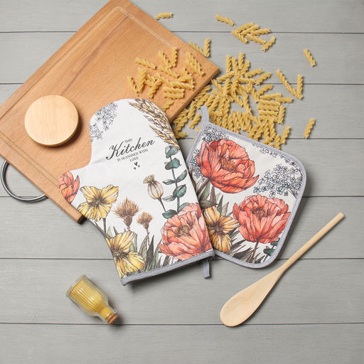 Набор кух. Этель Маковые поля варежка-прихватка 20х28см, прихватка 19х19см,100% хл  фото 7