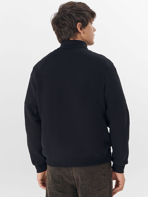 Теплый свитшот мужской черный с начесом