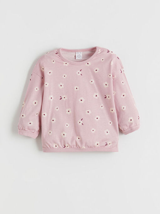 Bisiklet Yaka ?i?ekli K?z Bebek Pijama Tak?m?