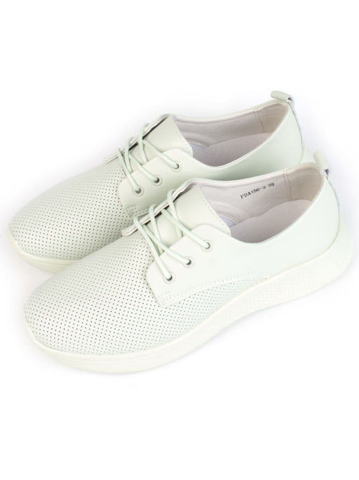 03-PDA156-3 LT. GREEN Полуботинки спортивные женские (натуральная кожа) - Фабричный китай фото 4