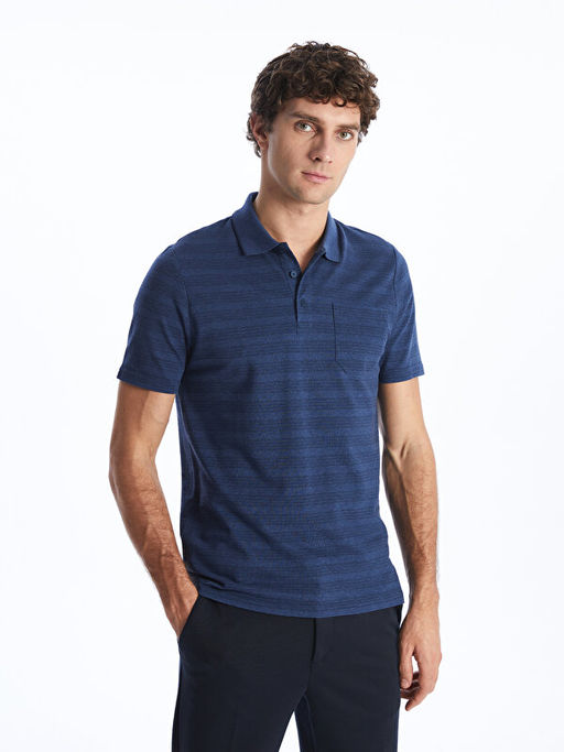 Polo Yaka K?sa Kollu ?izgili Erkek Ti??rt