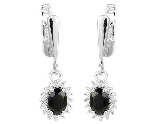 Серьги, сапфир корунд, Амалия2