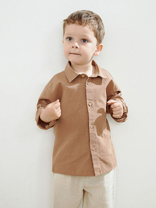 Basic Uzun Kollu Erkek ?ocuk G?mlek