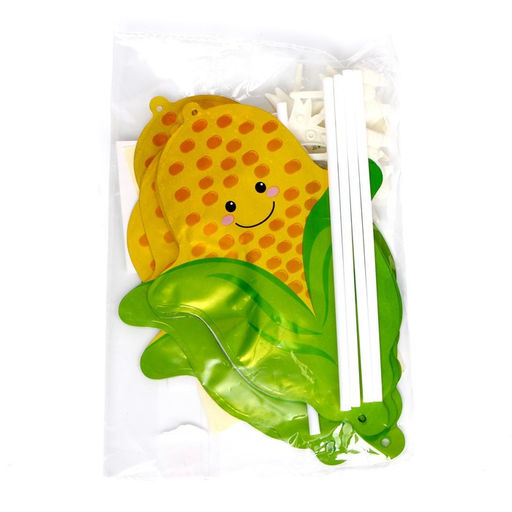 Цена за 4 шт. Воздушный шар фольгированный - самодув 9" «Кукуруза», с палочкой