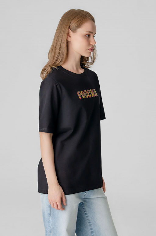 Арт. 31141 Футболка женская Россия 44-50 (4 шт) Цвет:черный - Калинка фото 10