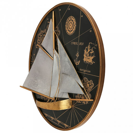 Панно настенное металлическое Паруса д60см, h2-6см, декоративное, объемное, черный/серебристый, ручная работа, в коробке (Китай) ДОПУСКАЮТСЯ: небольшие потертости, вкрапления, неровности. - Домашняя Мода фото 3