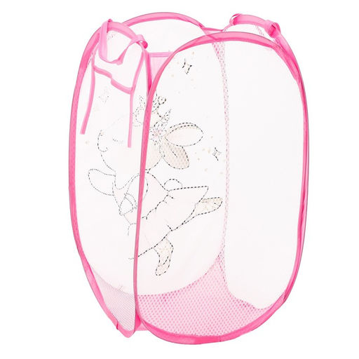 Корзина для хранения игрушек «Зайка», 57 х 34 х 34 см, розовая