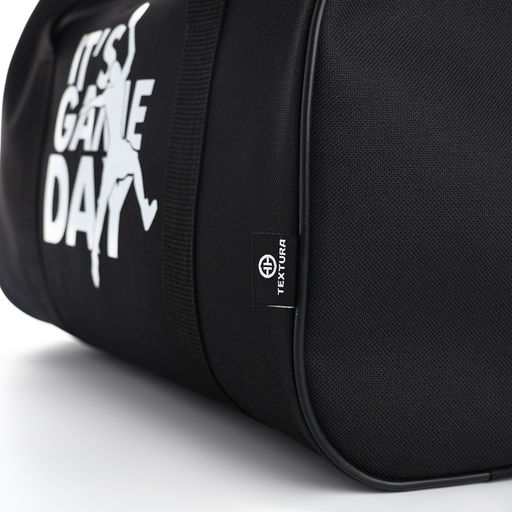 Сумка спортивная на молнии TEXTURA, с подкладкой, с длинным ремнём, маленький размер, чёрная