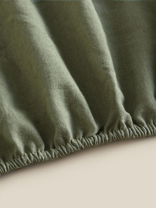 Простыня на резинке SL Home Linen collection 200*200+30 см , цв.зелёный, лён30%/хлопок70%