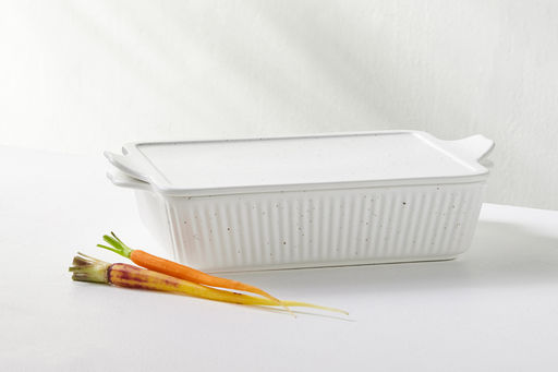 Форма для запекания, 33х23 см, с крышкой, фарфор P, прямоугольная, молочная, в крапинку, Speckle - Maxwell & Williams фото 2