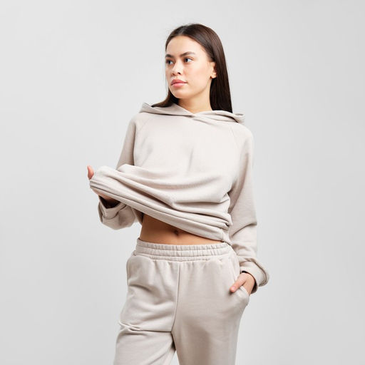 Костюм женский (толстовка, брюки) MIST, размер 48-50, бежевый