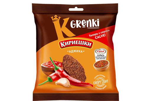 Цена за 5 шт.Кириешки, гренки со вкусом Аджика и соусом Heinz Сальса жгуче-острым, 70 г  фото 2