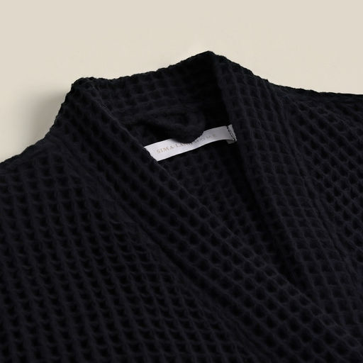 Халат вафельный женский SL HOME: Boho «Дарк Маре», размер M, хлопок 100%, чёрный