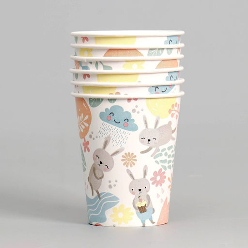 Стакан бумажный Зайцы, набор 6 шт, 250 мл - Страна карнавалия фото 2