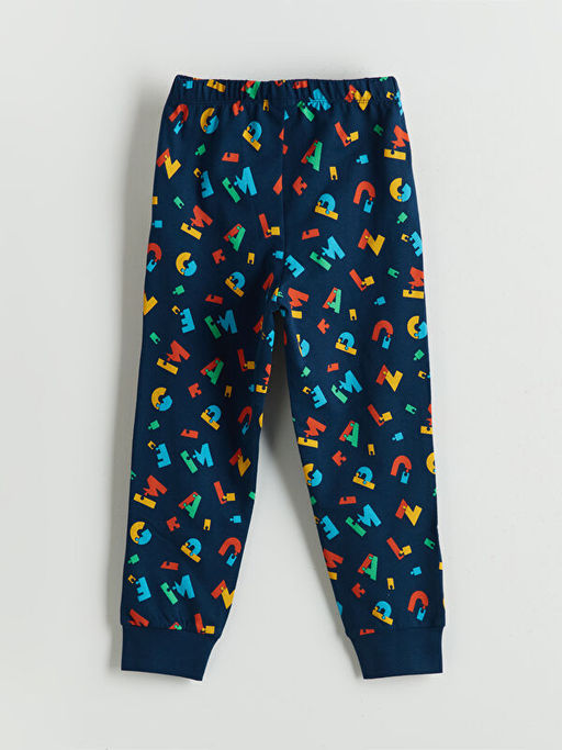 Erkek ?ocuk Beli Lastikli Desenli Pijama Alt