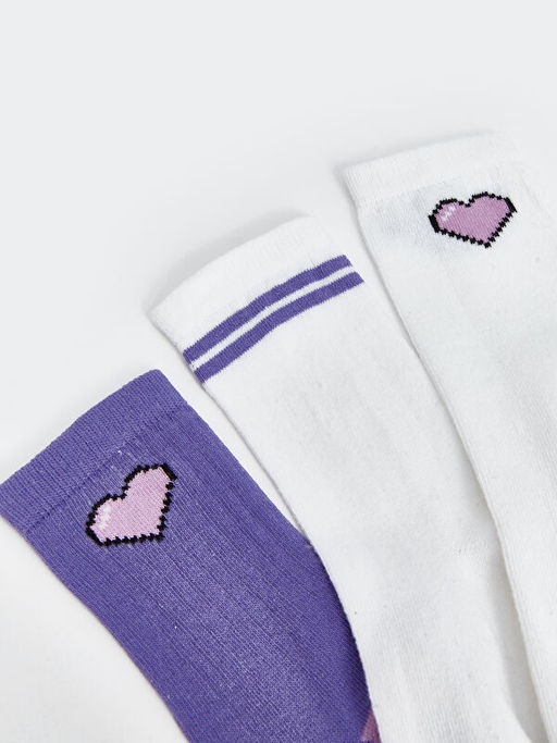 Desenli K?z ?ocuk Soket ?orap 3l? - Waikiki фото 2