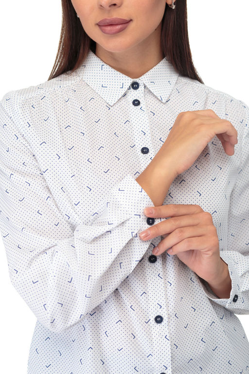 Рубашка ANELLI 738 белый с синим принтом  фото 5