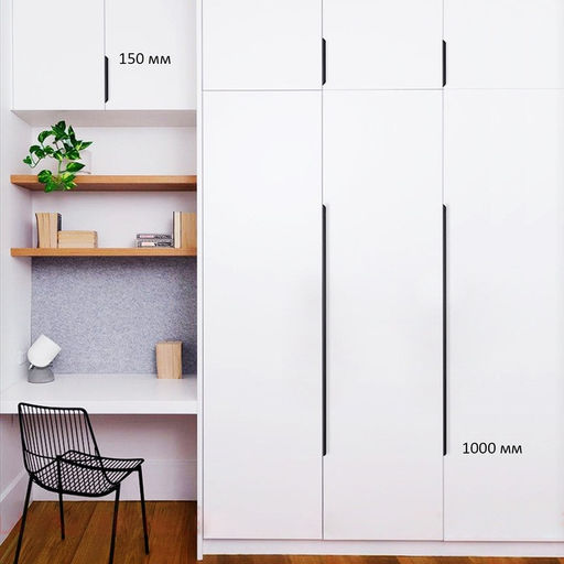 Цена за 2 шт. Ручка торцевая CAPPIO RT002BL, L=150 мм, м/о 128 мм, цвет черный